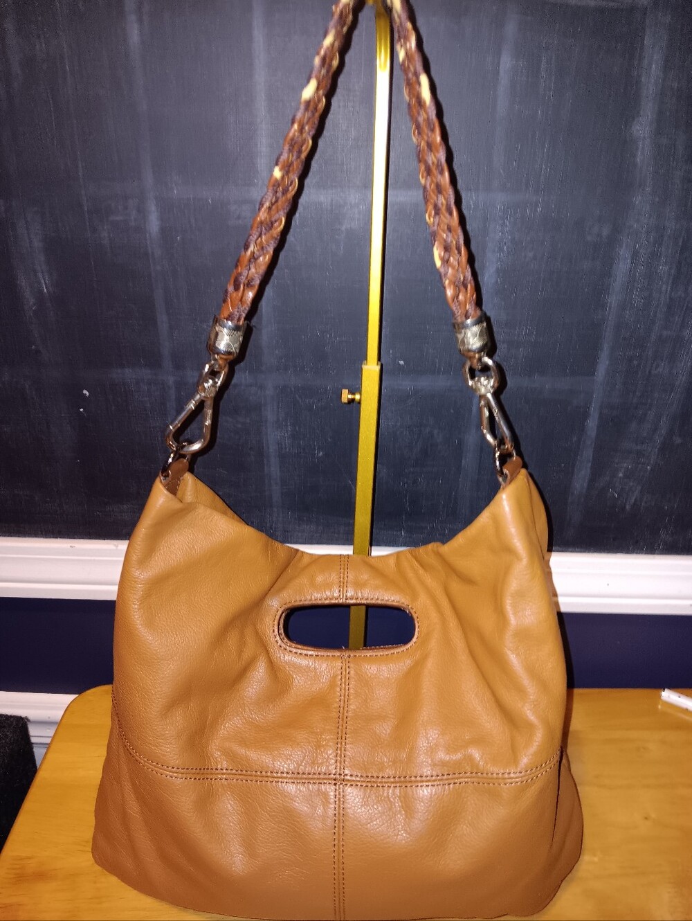 Barr + Barr Leather Braided Strap Shoulder Bag